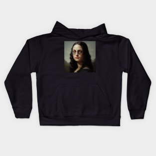 Mona Lisa with Glasses Kids Hoodie